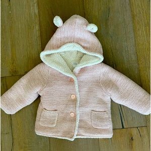 Knit fur lined Baby Gap Sweater with hood